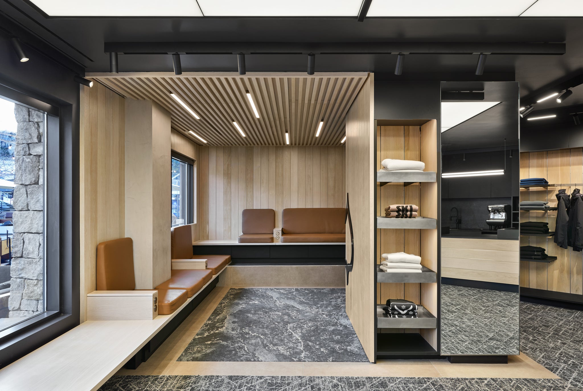 Inside the Aspen collection store rental seating area