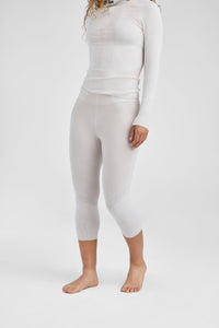 front of beige baselayer set on model