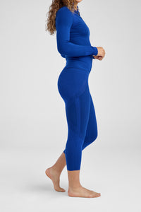 Side of blue baselayer set on model