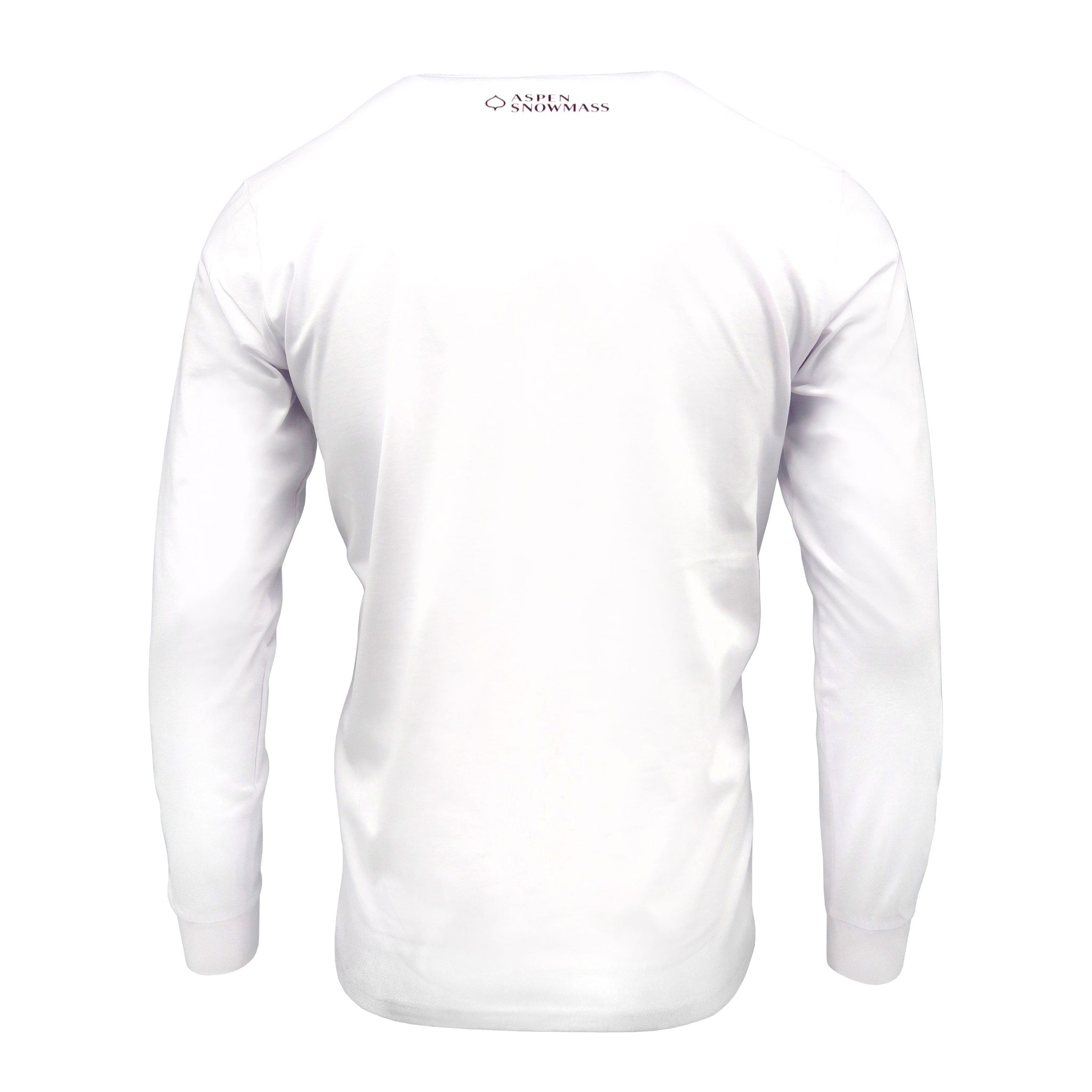 The back of a white long sleeve t-shirt